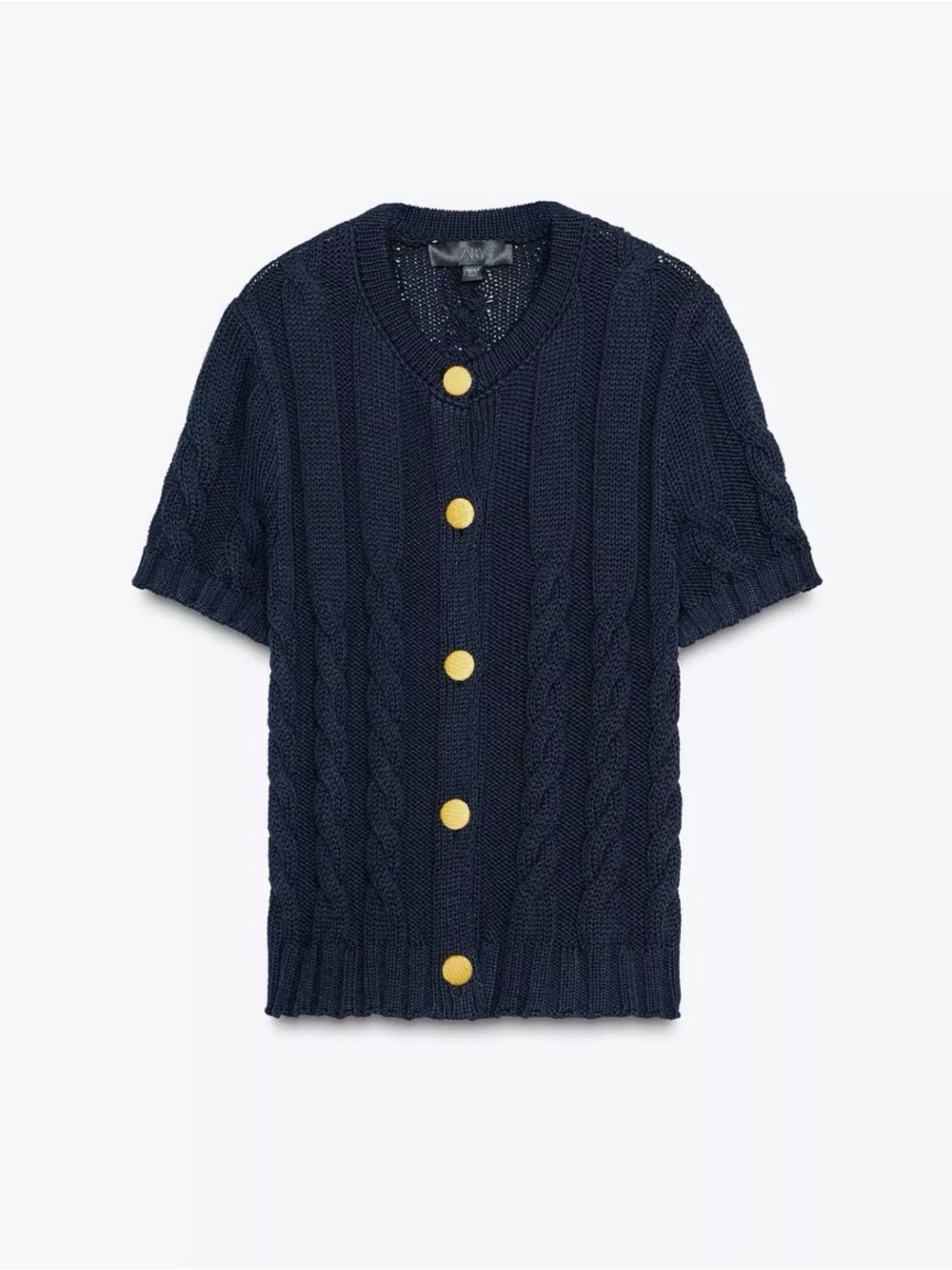 Zara CONTRAST BUTTON KNIT JACKET